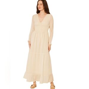Patrons of Peace Altura Maxi dress Cream Smocked Boho Cottage Core